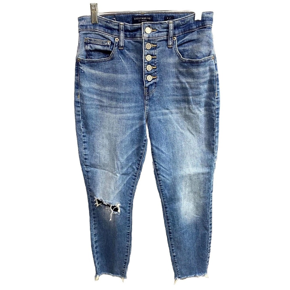 Lucky Brand Jeans Womens 8/29 Blue Cotton Bridgette High Rise Skinny Medium Wash